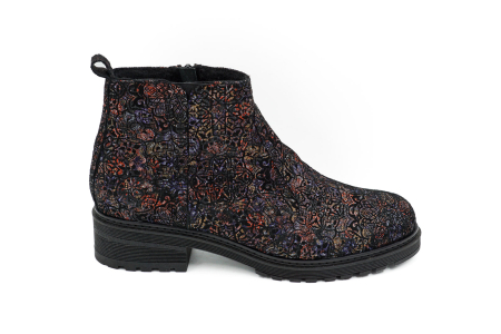 Ghete dama din piele naturala neagra cu imprimeu cu varf rotund, talpa de 2 cm si toc de 3 cm 73017-5-26 [5]