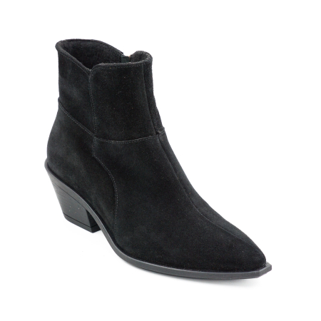 Ghete dama tip ciocate din piele naturala intoarsa neagra cu varf ascutit si toc de 4 cm 71725-2-26 [1]