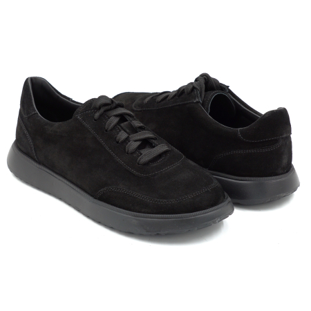 Pantofi dama barefoot tip adidas din piele naturala intorasa neagra cu varf rotund si talpa de 2 cm 55625-25 [1]