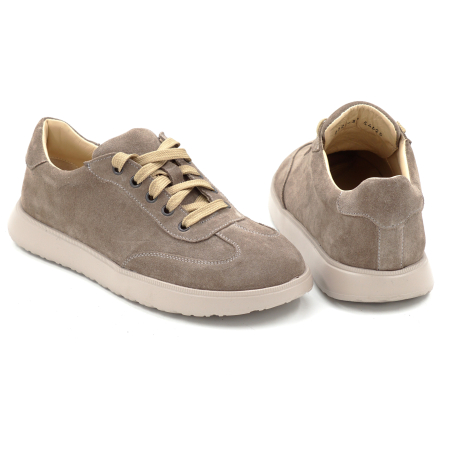 Pantofi dama barefoot tip adidas din piele naturala intoarsa grej cu varf rotund si talpa de 2 cm 54625-25 [4]