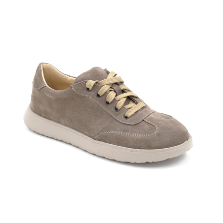 Pantofi dama barefoot tip adidas din piele naturala intoarsa grej cu varf rotund si talpa de 2 cm 54625-25 [1]