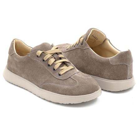 Pantofi dama barefoot tip adidas din piele naturala intoarsa grej cu varf rotund si talpa de 2 cm 54625-25 [3]