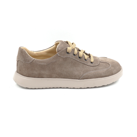 Pantofi casual & sport dama - Pantofi dama barefoot tip adidas din piele naturala intoarsa grej cu varf rotund si talpa de 2 cm 54625-25