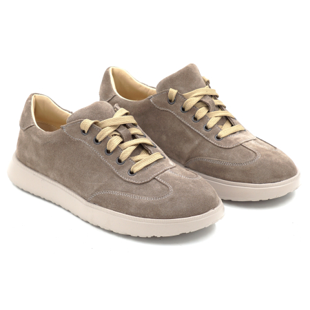 Pantofi dama barefoot tip adidas din piele naturala intoarsa grej cu varf rotund si talpa de 2 cm 54625-25 [2]