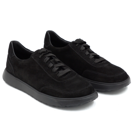 Pantofi dama barefoot tip adidas din piele naturala intoarsa neagra cu varf rotund si talpa de 2 cm 54625-1-25 [2]