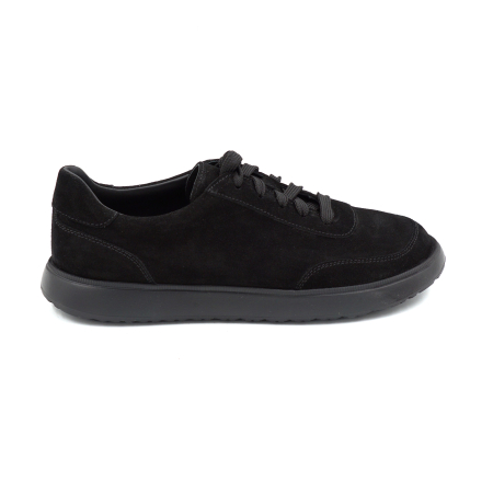 Lichidare stocuri - Pantofi dama barefoot tip adidas din piele naturala intoarsa neagra cu varf rotund si talpa de 2 cm 54625-1-25