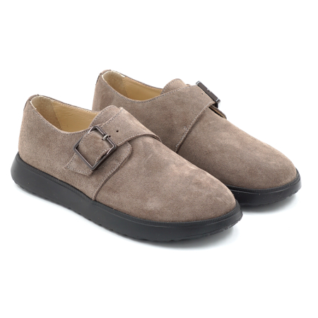 Pantofi dama tip barefoot din piele naturala intoarsa grej cu varf rotund si talpa de 2 cm 55424-2-25 [2]