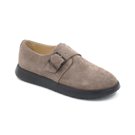 Pantofi dama tip barefoot din piele naturala intoarsa grej cu varf rotund si talpa de 2 cm 55424-2-25 [1]