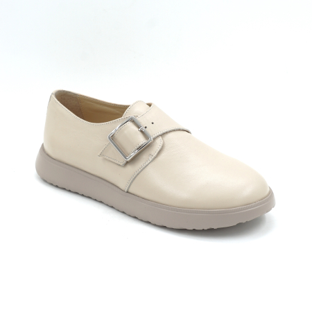 Pantofi dama tip barefoot din piele naturala nude bej cu varf rotund si talpa de 2 cm 55425-4-25 [3]