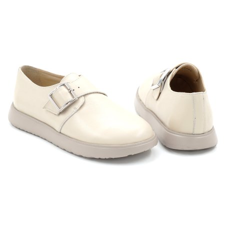 Pantofi dama tip barefoot din piele naturala nude bej cu varf rotund si talpa de 2 cm 55425-4-25 [2]
