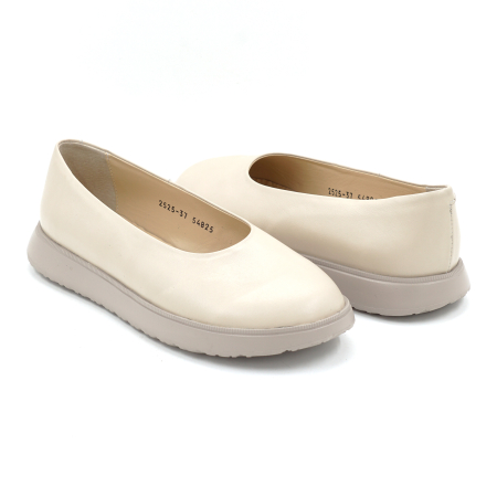 Pantofi dama barefoot tip balerini din piele naturala nude bej cu varf rotund si talpa de 2 cm 55825-2-25 [3]