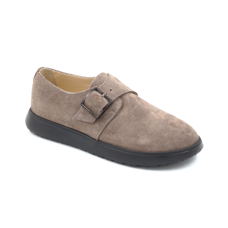 Pantofi dama tip barefoot din piele naturala intoarsa grej cu varf rotund si talpa de 2 cm 55425-2-25 [1]