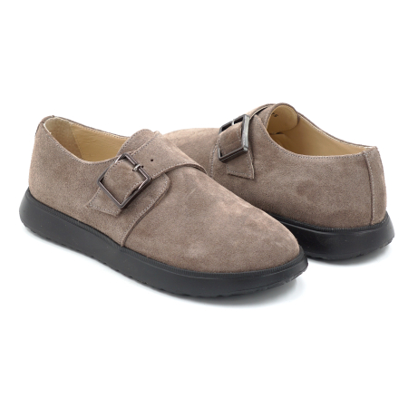 Pantofi dama tip barefoot din piele naturala intoarsa grej cu varf rotund si talpa de 2 cm 55425-2-25 [2]