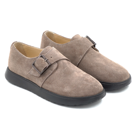 Pantofi dama tip barefoot din piele naturala intoarsa grej cu varf rotund si talpa de 2 cm 55425-2-25 [3]