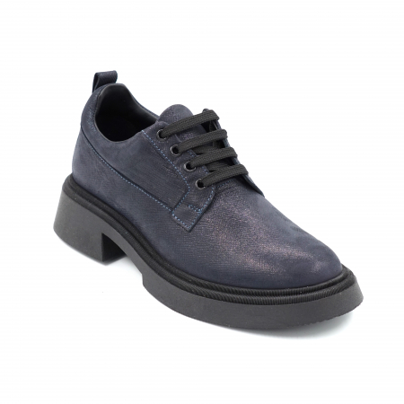 Pantofi dama casual din piele naturala bleumaren sidef cu vraf rotund si talpa 3 cm 50321-24 [1]