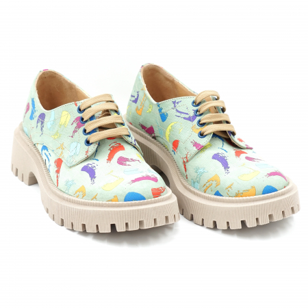 Pantofi dama casual din piele naturala cu imprimeu colorat cu varf rotund si talpa 4 cm 53017-4-24 [2]