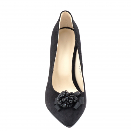 Pantofi dama din piele naturala intoarsa neagra cu varf ascutit stileto si toc inalt subtire 9 cm 53523-1-24 [4]