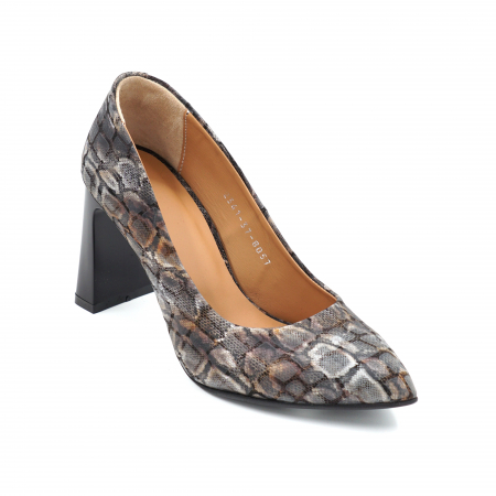 Pantofi dama din piele naturala cu imprimeu animal print cu varf ascutit stileto si toc mediu gros tip bricheta 8 cm 8057-1-24 [1]