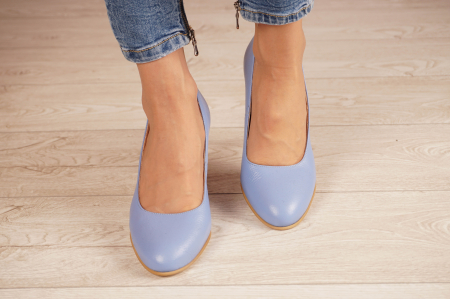 Pantofi dama din piele naturala albastra MSPD52017-21 [3]
