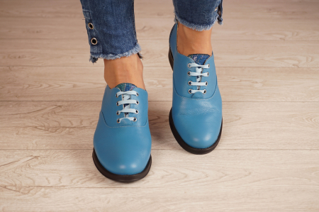 Pantofi dama din piele naturala albastra MSPD52420-1-20 [3]