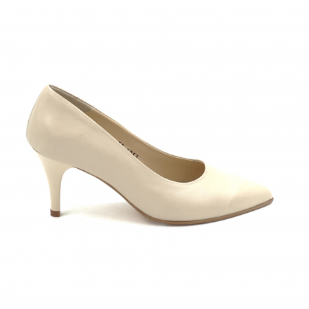 Pantofi dama - Pantofi dama din piele naturala nude roze cu varf ascutit stiletto si toc mic subtire 6 cm 6057-16-25