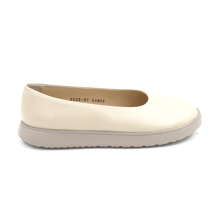 Pantofi casual & sport dama - Pantofi dama tip barrefoot din piele naturala nude bej cu varf rotund si talpa de 2 cm 54825-2-25