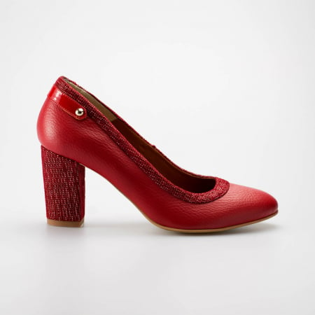Pantofi dama din piele naturala rosie MSPD56719-19 [0]