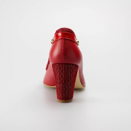 Pantofi dama din piele naturala rosie MSPD56719-19 [3]