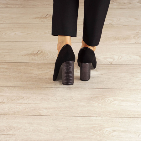 Pantofi dama din piele naturala camoscio negru MSPD51420-20 [3]