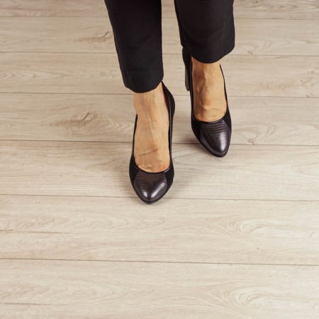 Pantofi dama din piele naturala camoscio negru MSPD51420-20 [2]