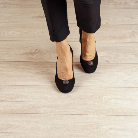 Pantofi dama din piele naturala camoscio negru MSPD55020-20 [2]