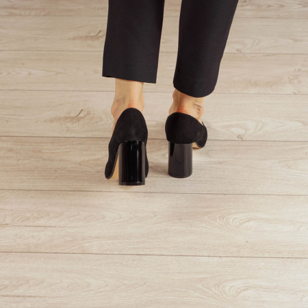 Pantofi dama din piele naturala camoscio negru MSPD55020-20 [3]
