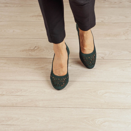 Pantofi dama din piele naturala camoscio verde laserat MSPD51820L39-1-20 [2]