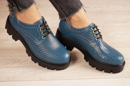 Pantofi dama din piele naturala croco bleumaren MSPD53017-1-21 [0]
