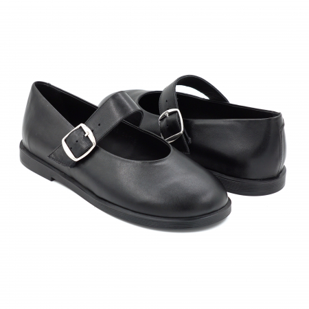 Pantofi dama tip barefoot din piele naturala neagra cu varf rotund si talpa de 1 cm 54725-2-25 [3]