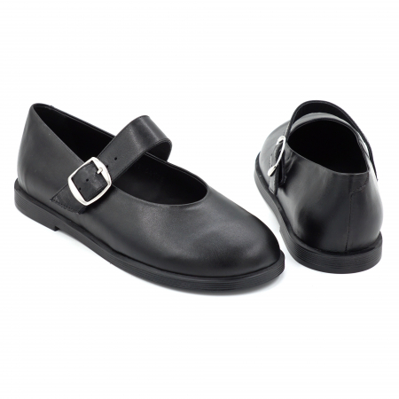 Pantofi dama tip barefoot din piele naturala neagra cu varf rotund si talpa de 1 cm 54725-2-25 [4]