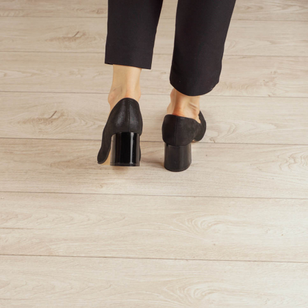 Pantofi dama din piele naturala cu imprimeu neagra MSPD55120-1-20 [3]