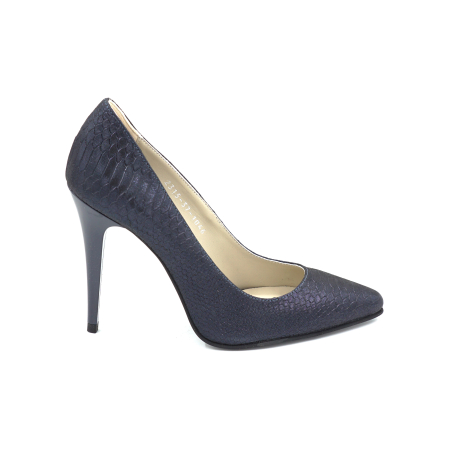 Pantofi dama - Pantofi dama din piele naturala cu imprimeu sarpe cu varf ascutit stiletto si cu toc inalt subtire de 10 cm 1046-25
