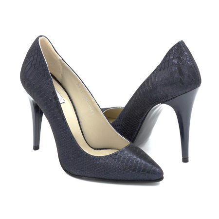 Pantofi dama din piele naturala cu imprimeu sarpe cu varf ascutit stiletto si cu toc inalt subtire de 10 cm 1046-25 [3]