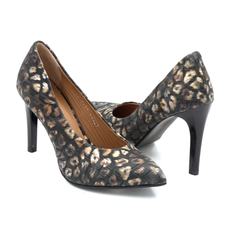 Pantofi dama din piele naturala cu imprimeu leopard cu varf ascutit stiletto si toc inalt subtire de 9 cm 53323-24 [3]