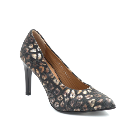 Pantofi dama din piele naturala cu imprimeu leopard cu varf ascutit stiletto si toc inalt subtire de 9 cm 53323-24 [1]
