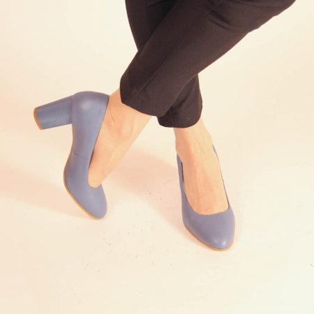 Pantofi dama din piele naturala gri albastrui MSPD52017-2-20 [0]