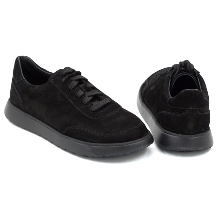 Pantofi dama tip barefoot din piele naturala intoarsa neagra cu varf rotund si talpa de 2 cm 55625-25 [4]