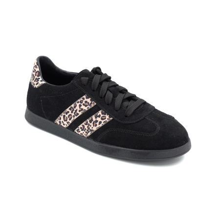 Pantofi dama tip adidas din piele naturala intoarsa intoarsa si cu imprimeu leopard cu varf rotund si talpa de 2 cm 50326-4-26 [1]