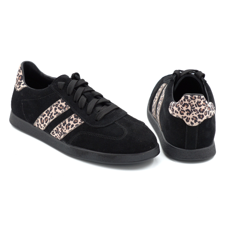 Pantofi dama tip adidas din piele naturala intoarsa intoarsa si cu imprimeu leopard cu varf rotund si talpa de 2 cm 50326-4-26 [4]