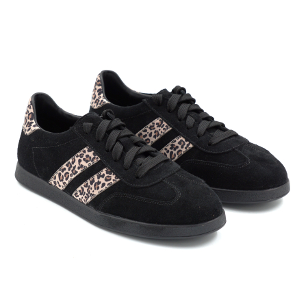 Pantofi dama tip adidas din piele naturala intoarsa intoarsa si cu imprimeu leopard cu varf rotund si talpa de 2 cm 50326-4-26 [2]