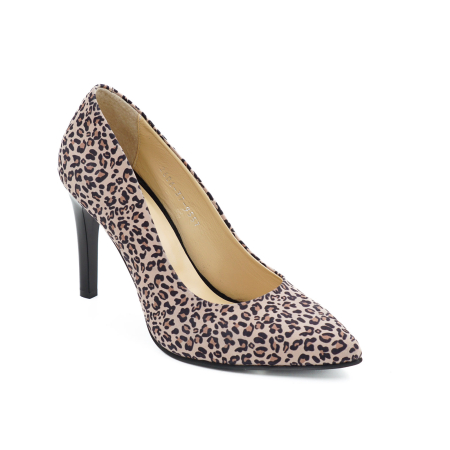 Pantofi dama din piele naturala cu imprimeu leopard cu varf ascutit stiletto si toc inalt subtire de 9 cm 9557-4-26 [1]