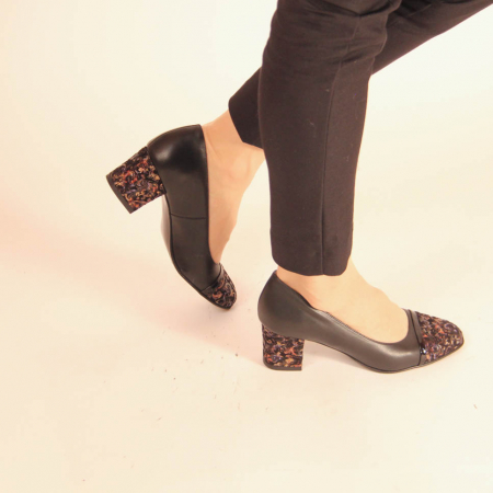 Pantofi dama din piele naturala neagra MSPD52519-20 [0]