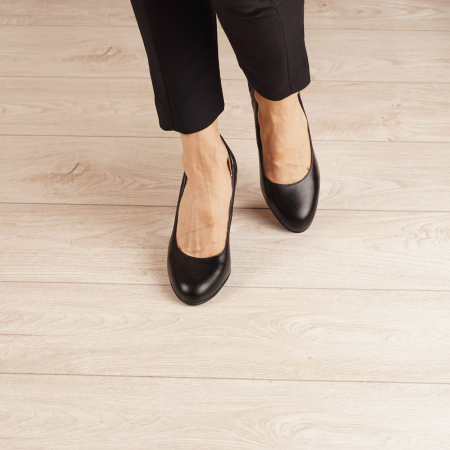 Pantofi dama din piele naturala neagra MSPD57019-1-20 [2]