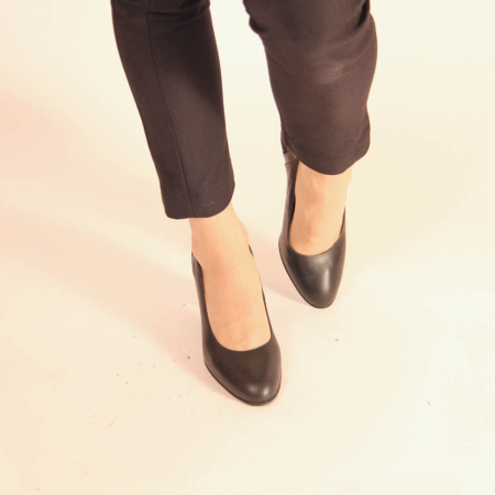 Pantofi dama din piele naturala neagra MSPD57019-20 [2]